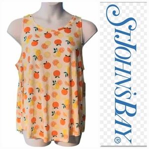 St. John's Bay Lemon & Orange Print Tank Top